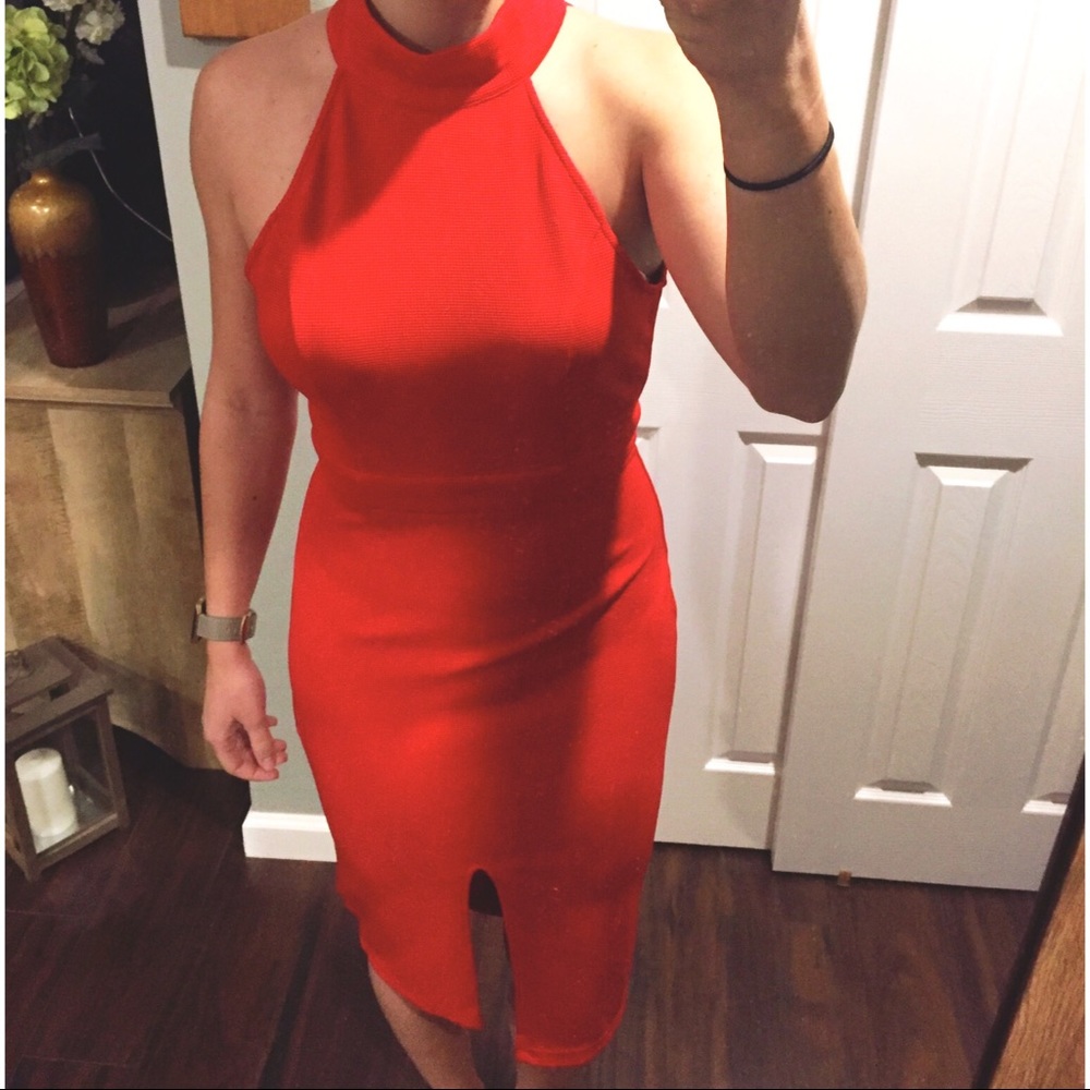 LULUs Red Open Back Dress
